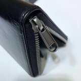 Replica Gucci Black Cheap Leather Zip Around Wallet With Interlocking G 575988