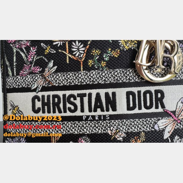 Perfect Christian Dior Lady Dior 24cm Duplicate Bags