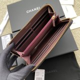 Best CC Leather Matelasse Round Zipper Long Wallet A50097