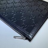 Gucci High Quality 646449 GG embossed pouch black bag