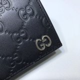 Fashion Gucci Replica Black Gucci Signature Card Case 522869 Wallet