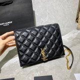 Replicas Saint Laurent Becky Large chain bag in quilted lambskin