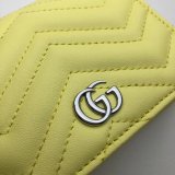 Best Pink/Yellow/Blue Gucci Replica GG Marmont card case 625693 wallet