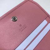 Best Pink/Yellow/Blue Gucci Replica GG Marmont card case 625693 wallet