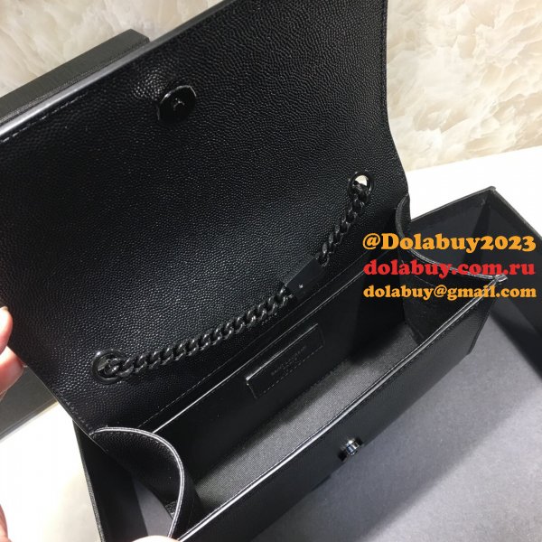 YSL Replica Crossbody Bags Leather & Chain 20cm Black