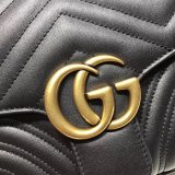 Top Quality Gucci Replica 498100 Leather GG Marmont Small Shoulder Bag