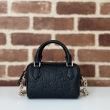 Gucci Duplicate GG Emblem Super Top Handle Cheap 815256 Black Bag