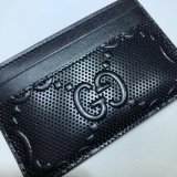 Luxury Gucci GG embossed card case black